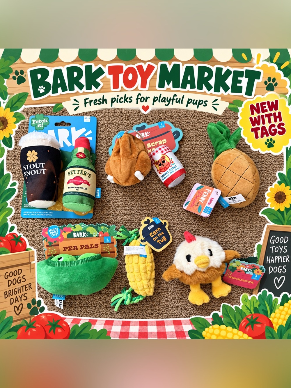 6 BARK Dog Toy Sets | New With Tags
